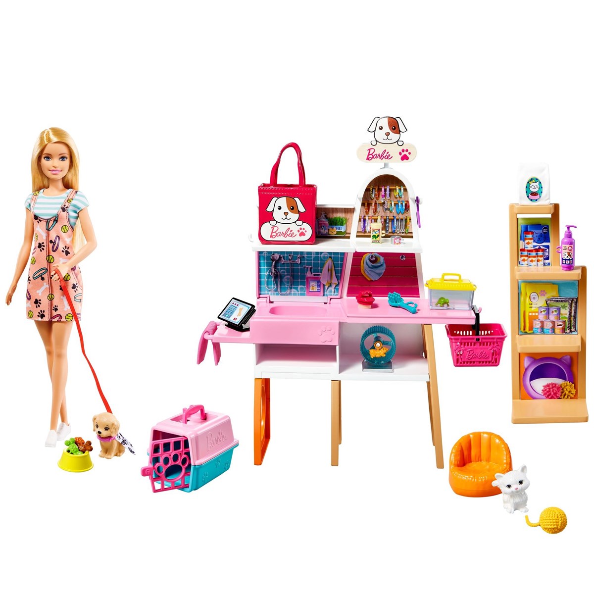 Barbie Bebek ve Evcil Hayvan Dükkanı Oyun Seti  GRG90 | Toysall