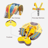 Mambobaby Yüzme Simidi - Yellow Colorfish,  Emniyetli, Gölgelikli ve Ayak Destekli