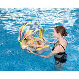 Mambobaby Yüzme Simidi - Yellow Colorfish,  Emniyetli, Gölgelikli ve Ayak Destekli