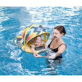 Mambobaby Yüzme Simidi - Yellow Colorfish,  Emniyetli, Gölgelikli ve Ayak Destekli