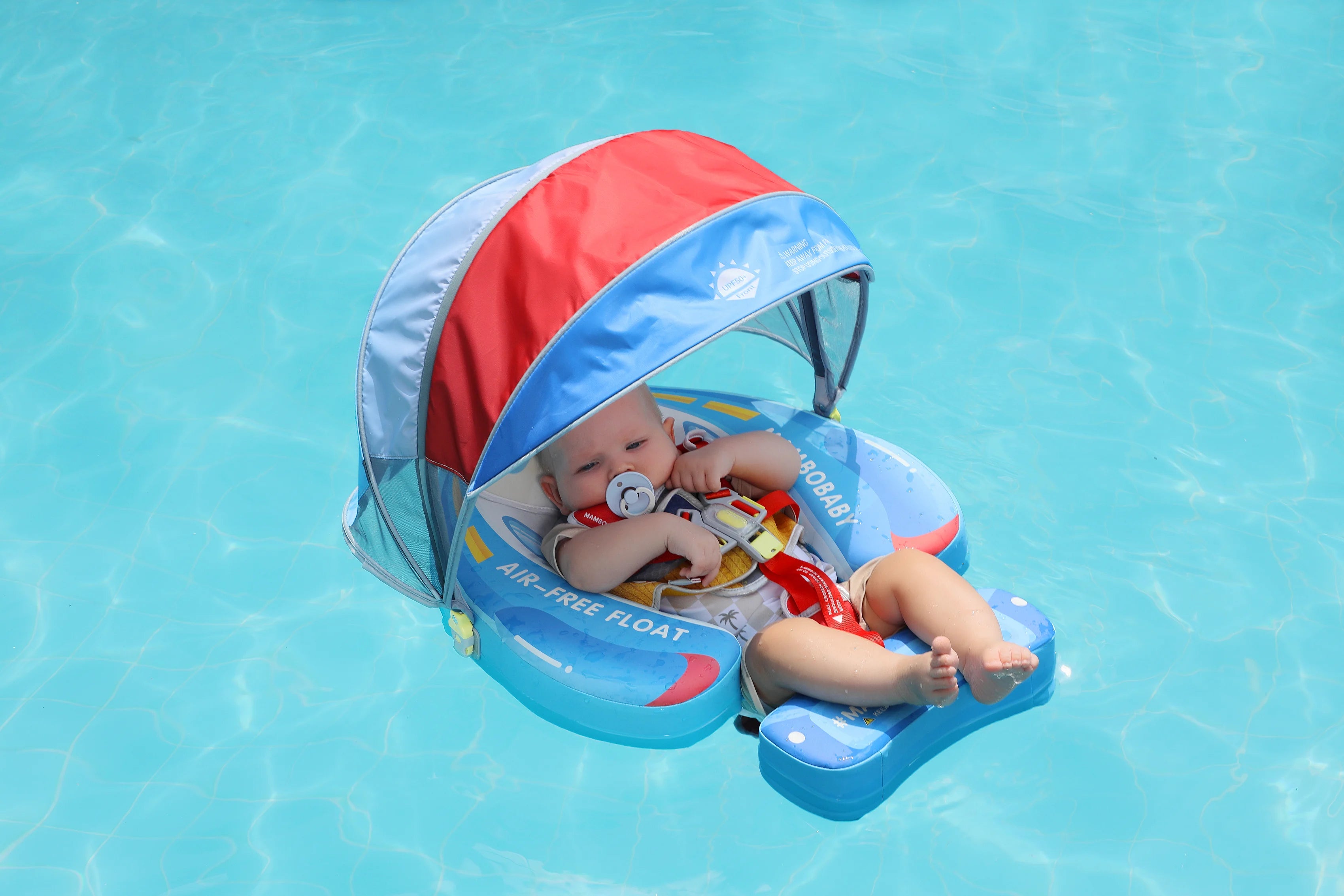 Mambobaby Yüzme Simidi - Speedy Boat, Emniyetli, Gölgelikli ve Ayak Destekli