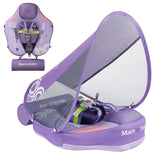 Mambobaby Yüzme Simidi - Purple Constract, Emniyetli, Gölgelikli ve Ayak Destekli