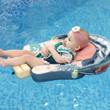 Mambobaby Yüzme Simidi - Tropical Florida, Emniyetli, Gölgelikli ve Ayak Destekli