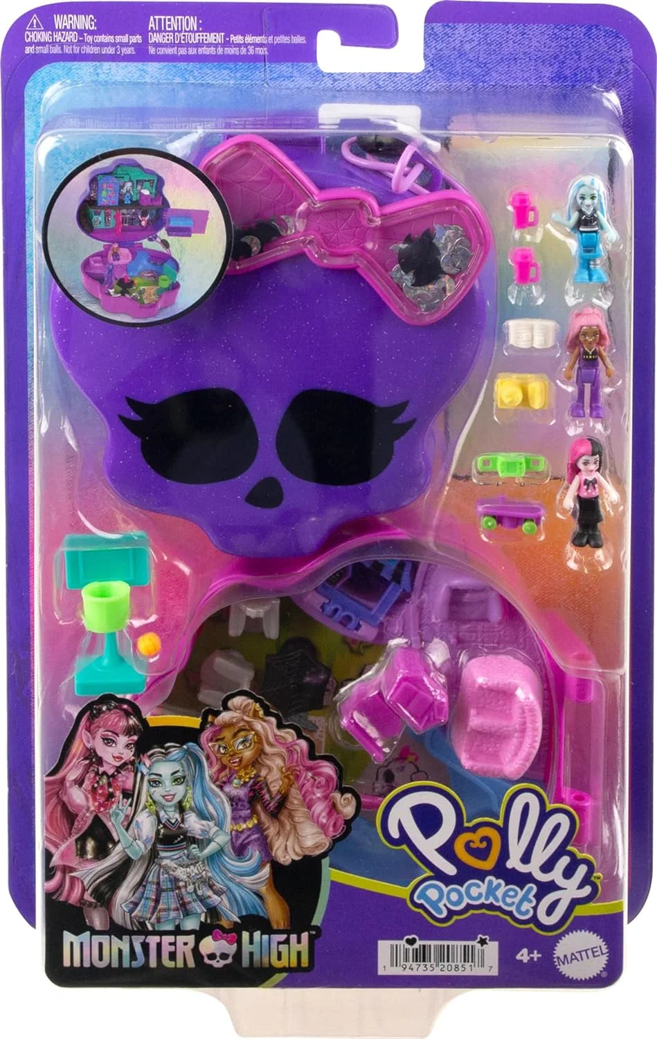 Polly Pocket Monster High Temalı Kompakt Oyun Seti HVV58 | Toysall