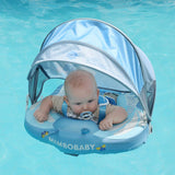Mambobaby Yüzme Simidi - Blue Butterfly Dreams, Emniyetli, Gölgelikli ve Ayak Destekli