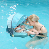 Mambobaby Yüzme Simidi - Tri Dino, Emniyetli, Gölgelikli ve Ayak Destekli