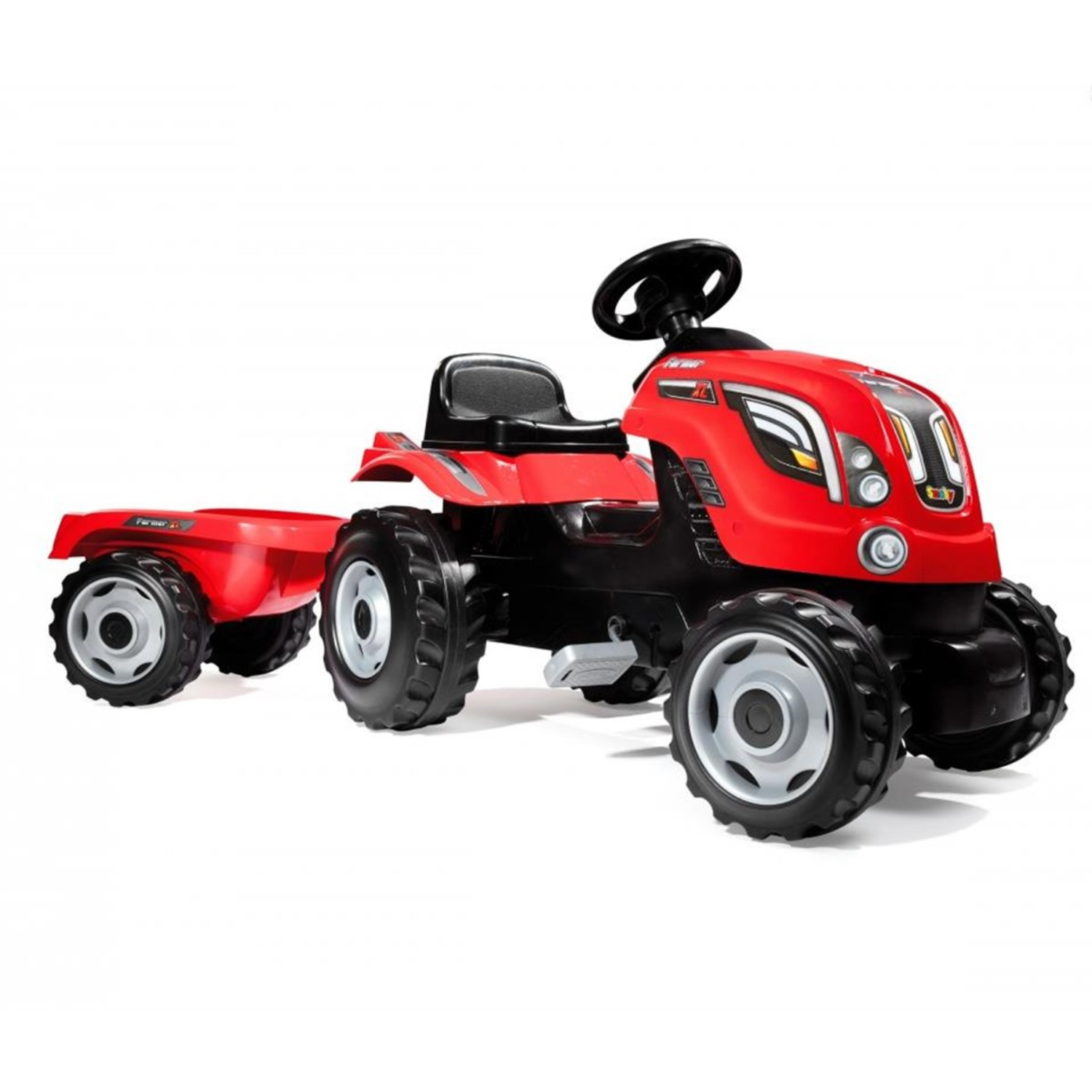 Smoby XL Römorklu Pedallı Traktör - Kırmızı 710108 | Toysall