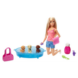 Barbie Bebek ve Aksesuarları 3 Yavru Köpekli Oyun Seti GDJ37