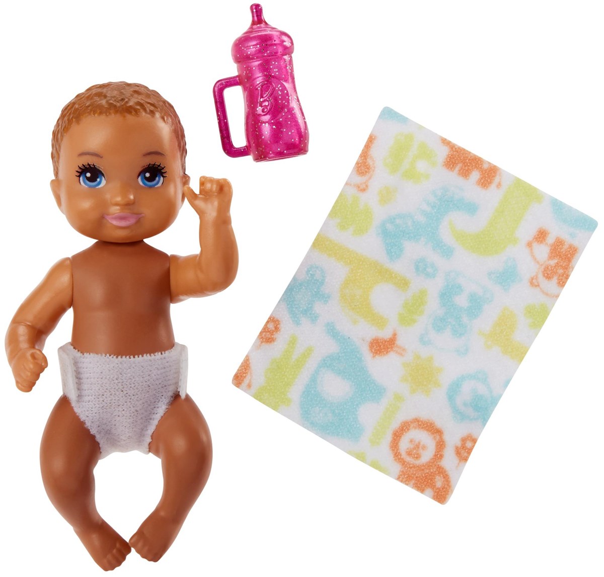 Barbie Bebek Bakıcısı Serisi Minik Bebek -  Kahverengi Saçlı, Pembe Biberonlu FHY78 | Toysall