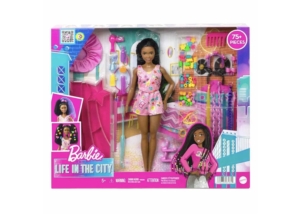 Barbie Brooklyn Eğlenceli Saçlar Oyun Seti HHM39 | Toysall