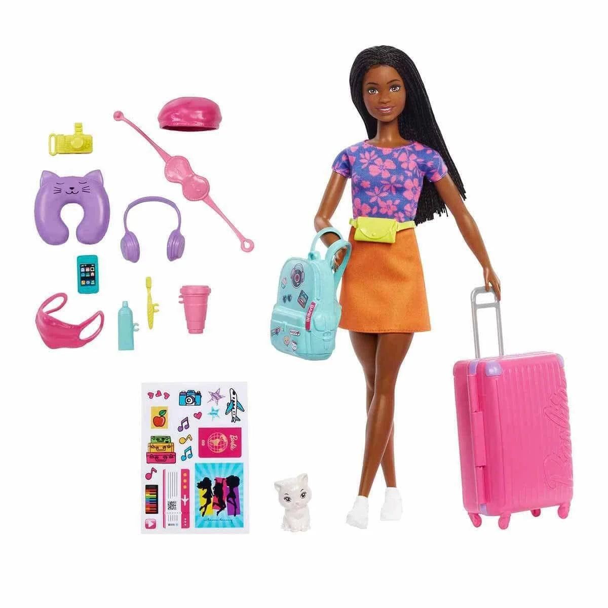 Barbie Brooklyn Seyahatte Bebeği ve Aksesuarları HGX55 | Toysall