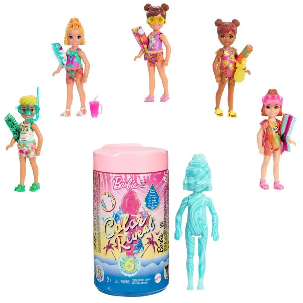 Barbie Color Reveal Renk Değiştiren Sürpriz Chelsea Kum Ve Güneş Serisi Bebekler Seri 3 GWC61 | Toysall
