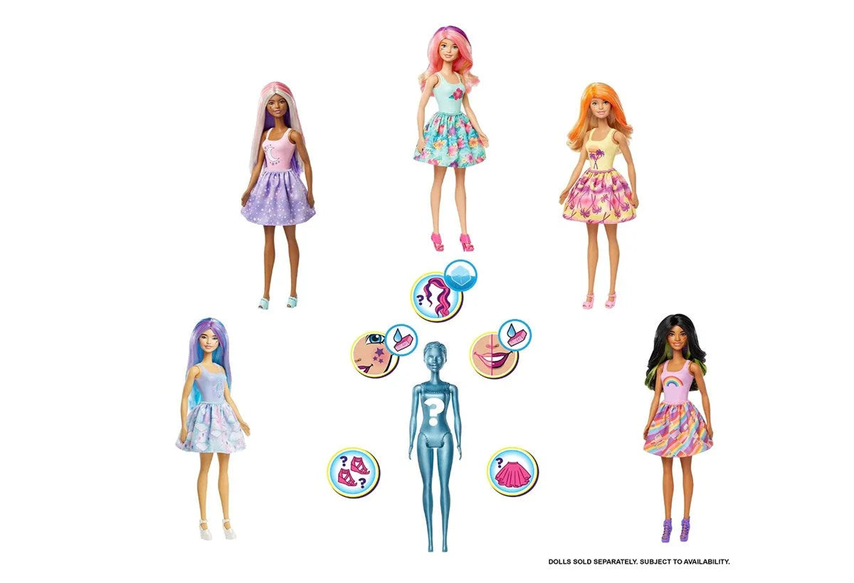 Barbie Color Reveal Renk Değiştiren Sürpriz Neon Saçlı Bebekler HDN72 | Toysall