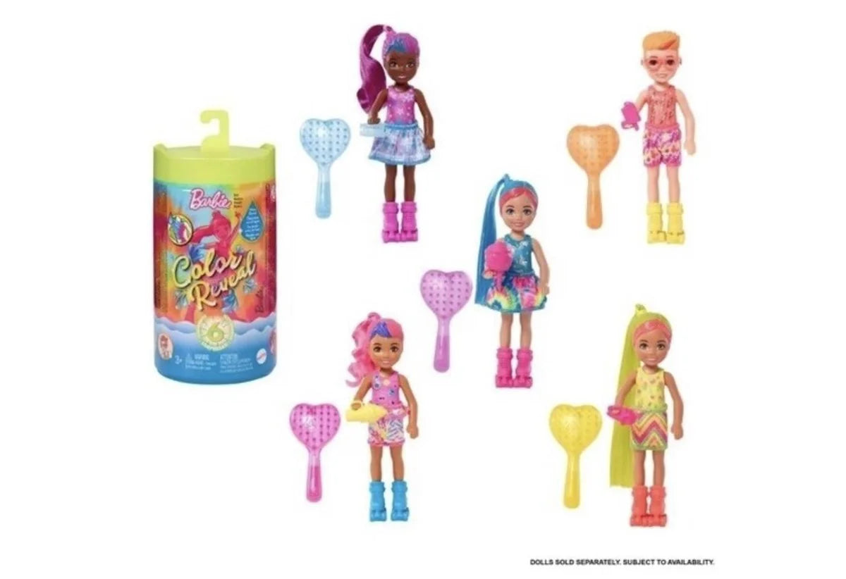 Barbie Color Reveal Renk Değiştiren Sürpriz  Chelsea Neon Saçlı Bebekler HDN77 | Toysall