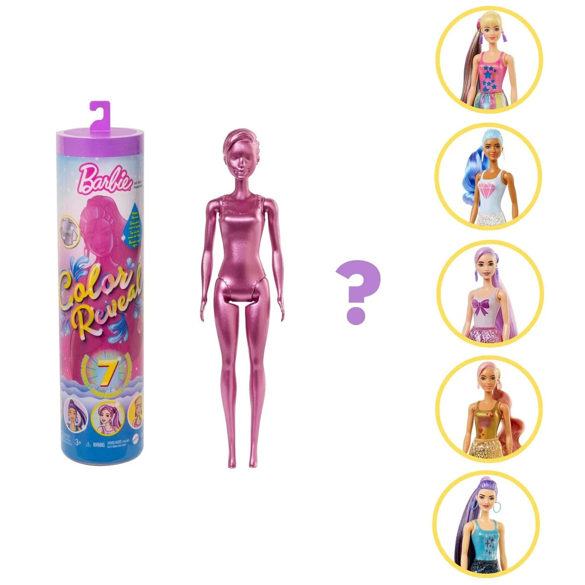 Barbie Color Reveal Renk Değiştiren Sürpriz Barbie Işıltılı Bebekler S1 GWC55 | Toysall