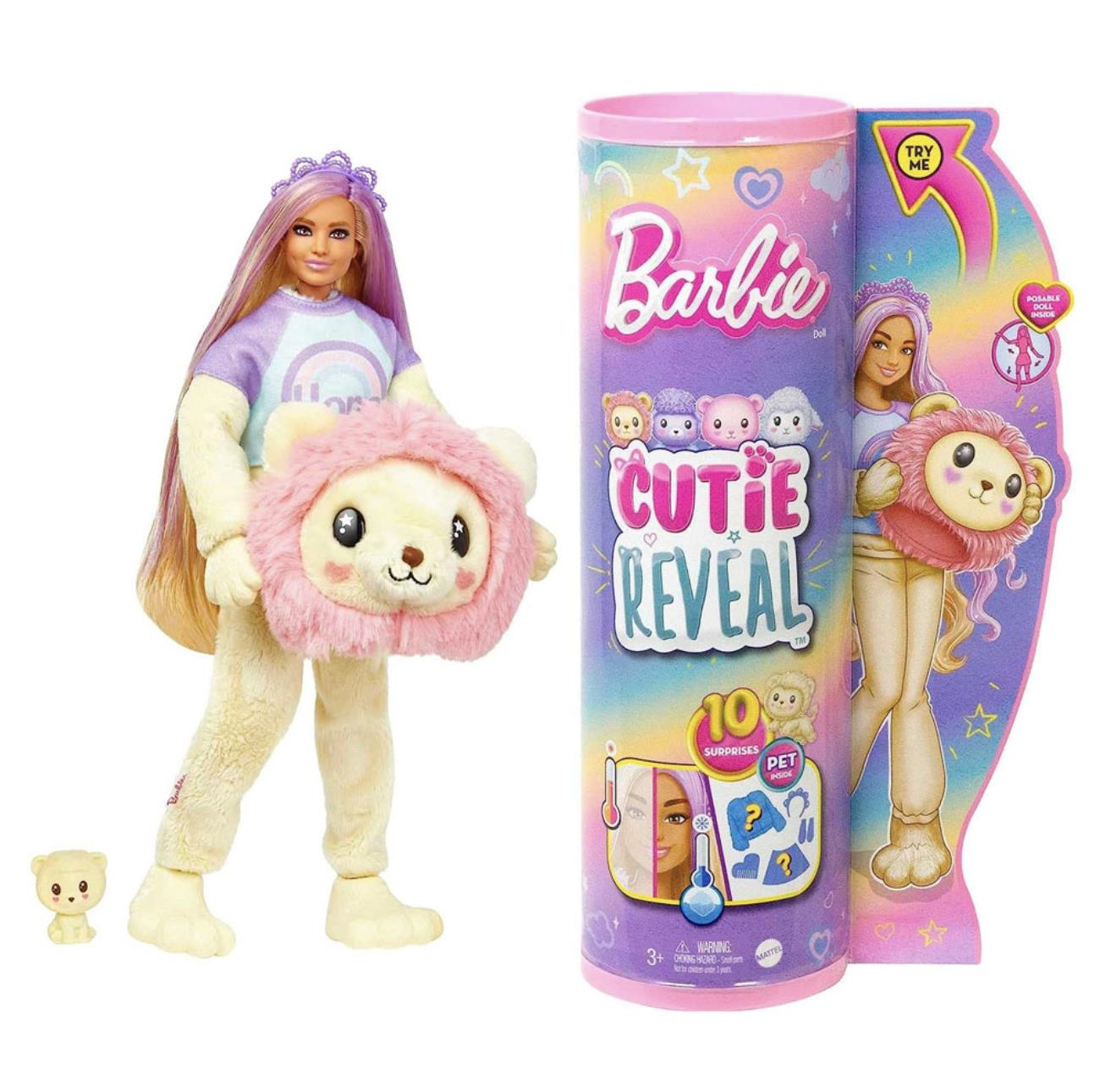 Barbie Cutie Reveal Bebekler Barbie Sevimli Kostümler Serisi - Aslan HKR02-HKR06 | Toysall