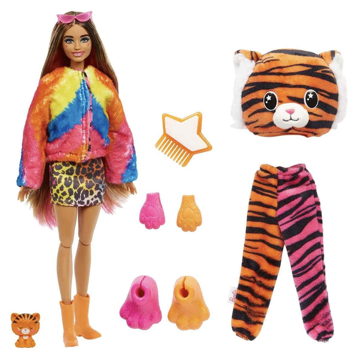 Barbie Cutie Reveal Bebekler Barbie Tropikal Orman Serisi Kaplan HKP99 | Toysall