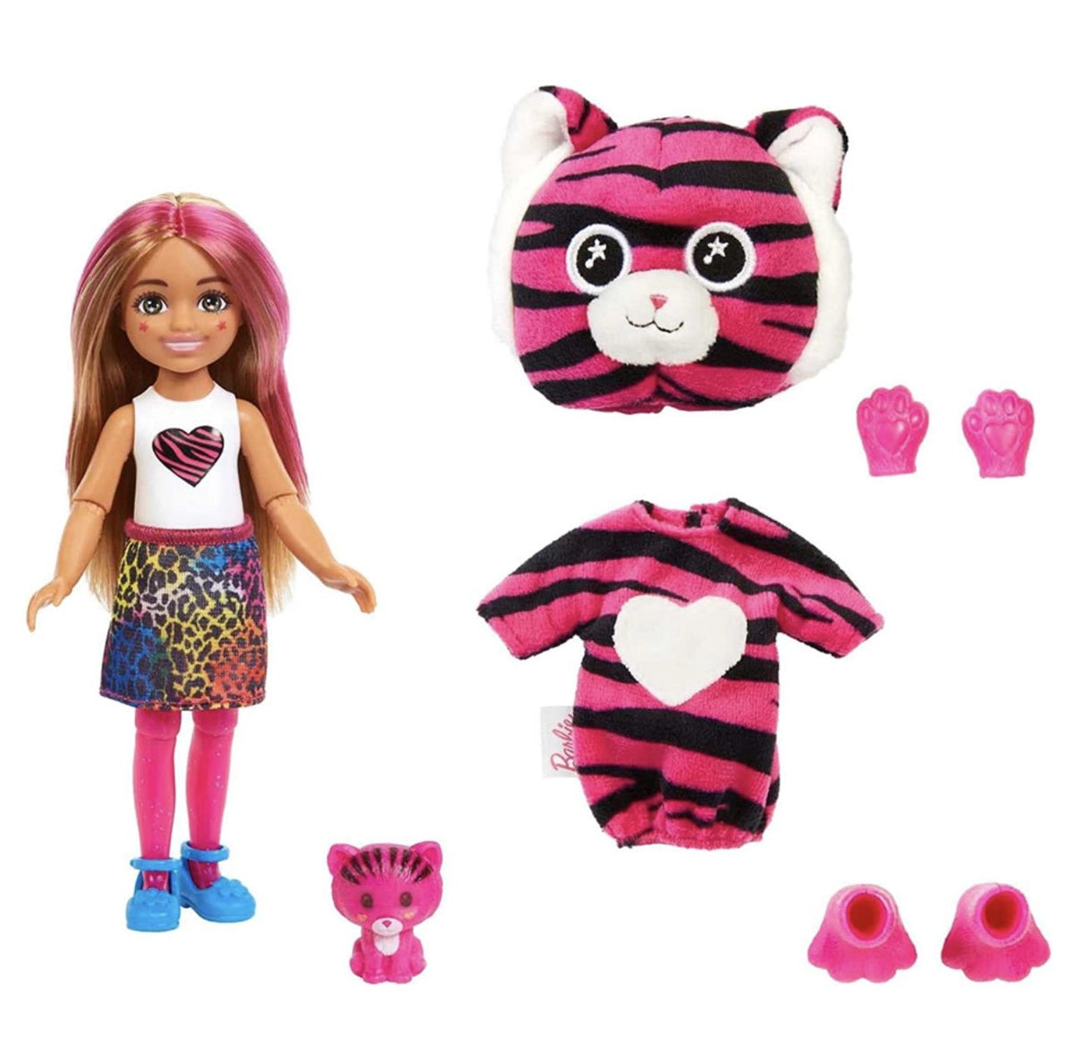 Barbie Cutie Reveal Bebekler Chelsea Tropikal Orman Serisi Kaplan HKR15 | Toysall