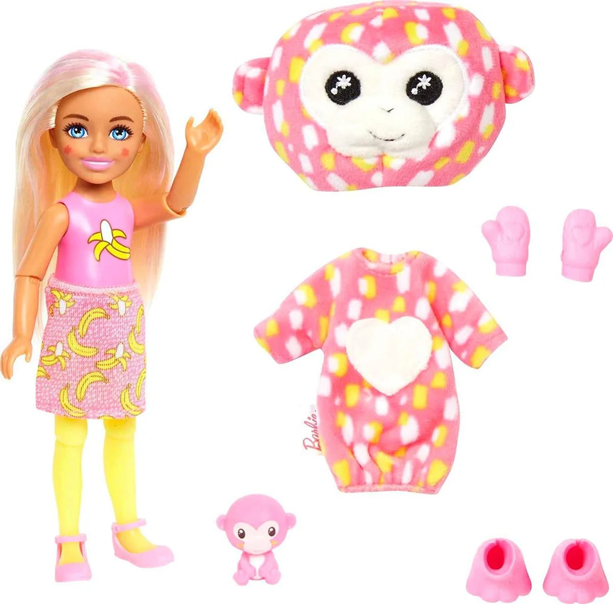 Barbie Cutie Reveal Bebekler Chelsea Tropikal Orman Serisi Maymun HKR14 | Toysall