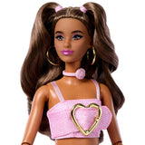 Barbie Deluxe Style Bebekler, Pembe Kot Pantolonlu Esmer JJN72