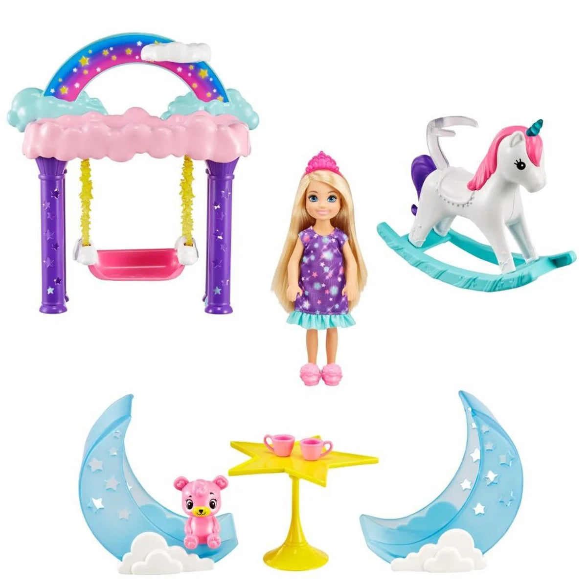 Barbie Dreamtopia Chelsea ve Eğlenceli Dünyası Oyun Seti GTF48-GTF50 | Toysall