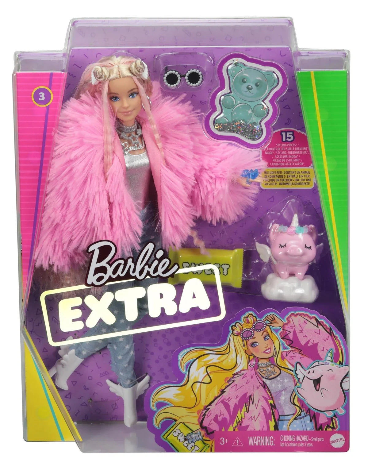 Barbie Extra Pembe Ceketli Bebek GRN28 | Toysall