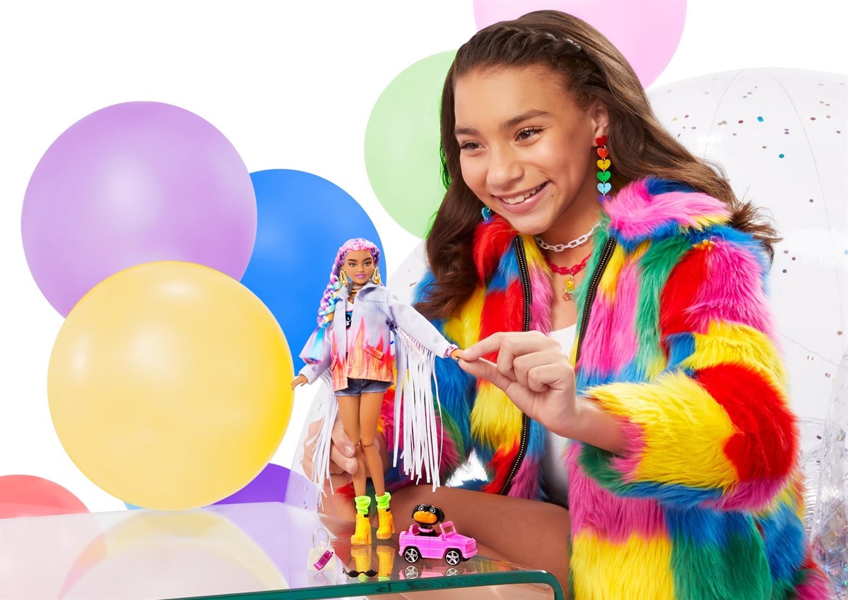 Barbie Extra Renkli Örgü Saçlı Bebek GRN29 | Toysall