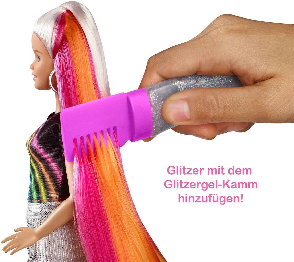 Barbie Gökkuşağı Renkli Saçlar Bebeği FXN96 | Toysall