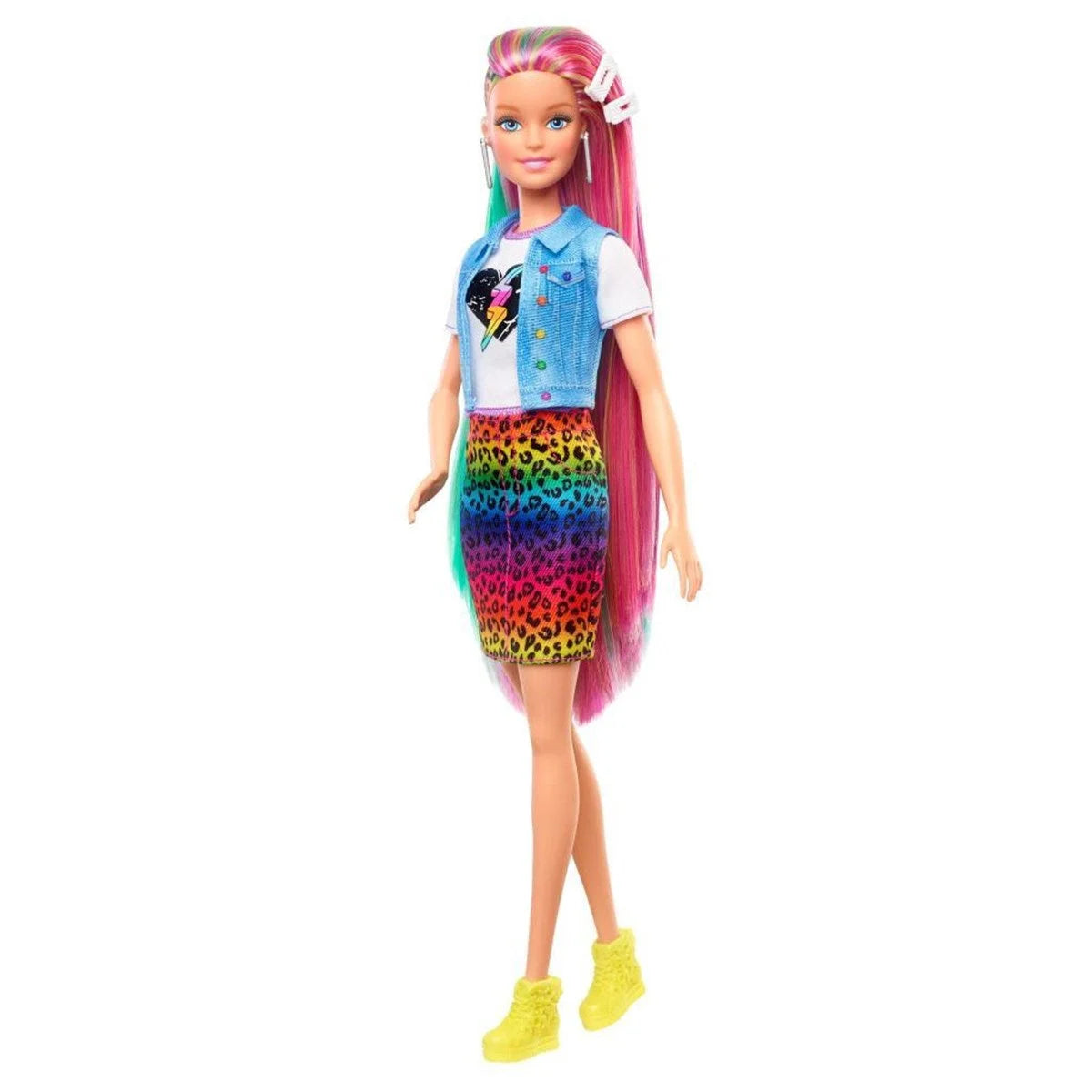 Barbie Leopar Desenli Saçlar Bebeği GRN81 | Toysall