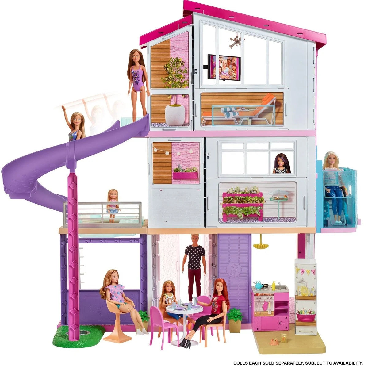 Barbie'nin Üç Katlı Rüya Evi ve Aksesuarları Oyun Seti GNH53 | Toysall