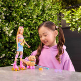 Barbie Paten Eğlencesi Sarışın Bebek ve Sevimli Köpek Oyun Seti JMJ44