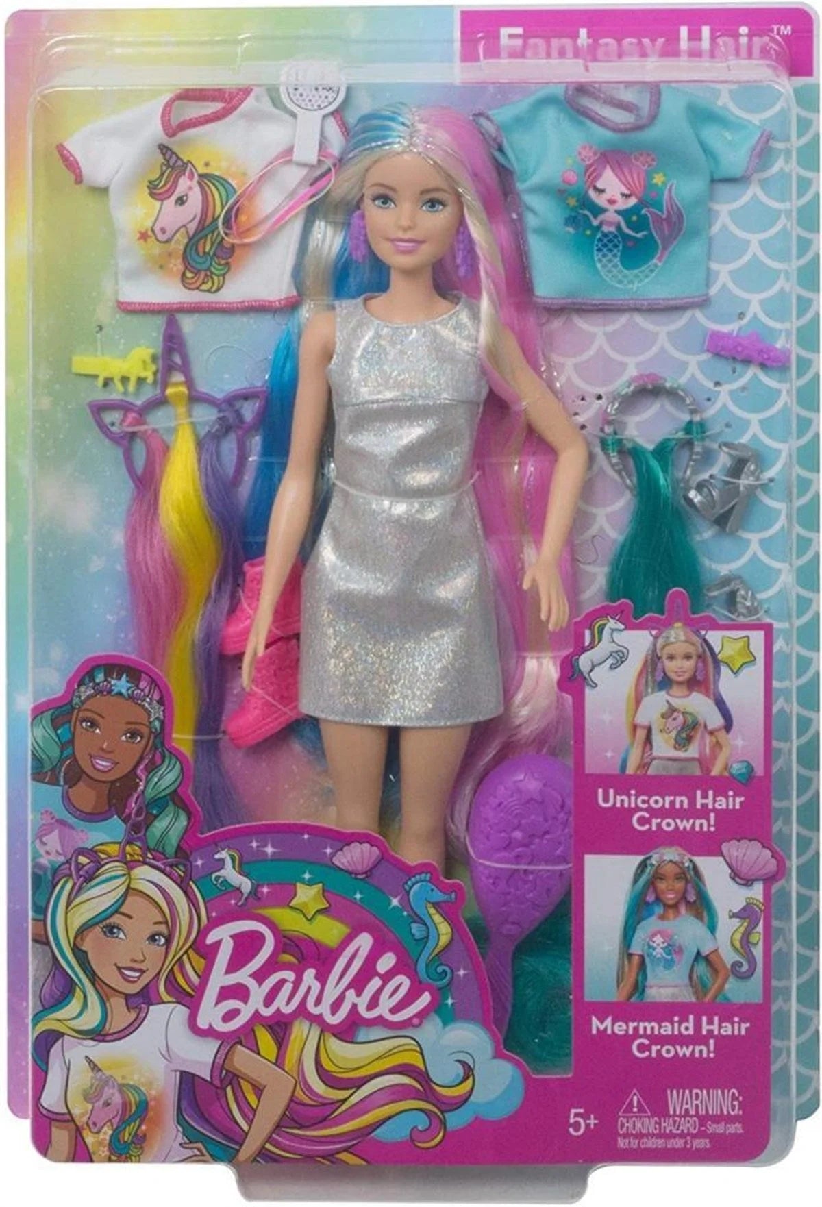 Barbie Rengarenk Saçlar Bebeği GHN04 | Toysall