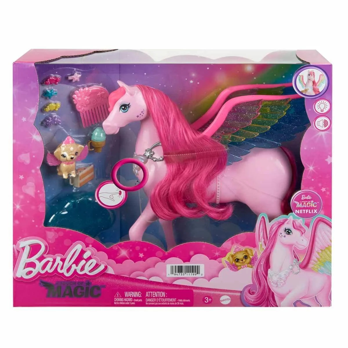 Barbie Sesli ve Işıklı Magic Pegasus ve Aksesuarları HLC40 | Toysall