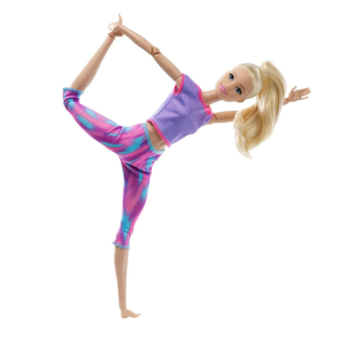 Barbie Sonsuz Hareket Bebeği Sarışın Desenli Taytlı GXF04 | Toysall