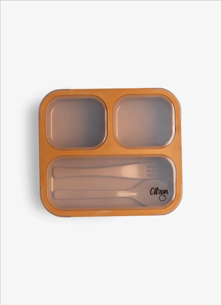 Citron Çatal ve Kaşıklı Bento Beslenme Kutusu Seti - Caramel 1286845
