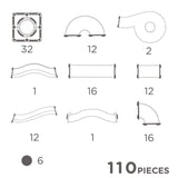 Cleverclixx Ball Run Clever Pack Manyetik Bloklar, Pastel 110 Parça