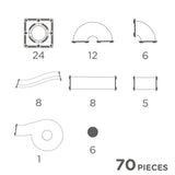 Cleverclixx Ball Run Creative Pack Manyetik Bloklar, Pastel 70 Parça