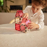 Cleverclixx Glitter Tiles Pack Manyetik Bloklar, Pembe 14 Parça