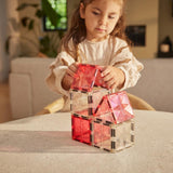 Cleverclixx Glitter Tiles Pack Manyetik Bloklar, Pembe 14 Parça