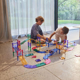 Cleverclixx Large Race Track Manyetik Bloklar, Pastel 80 Parça