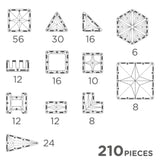 Cleverclixx Mega Creative Pack Manyetik Bloklar, Pastel 210 Parça