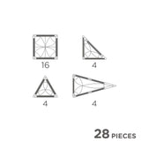 Cleverclixx Mini Tiles Travel Pack Seyahat Seti  Manyetik Bloklar, Pastel 28 Parça