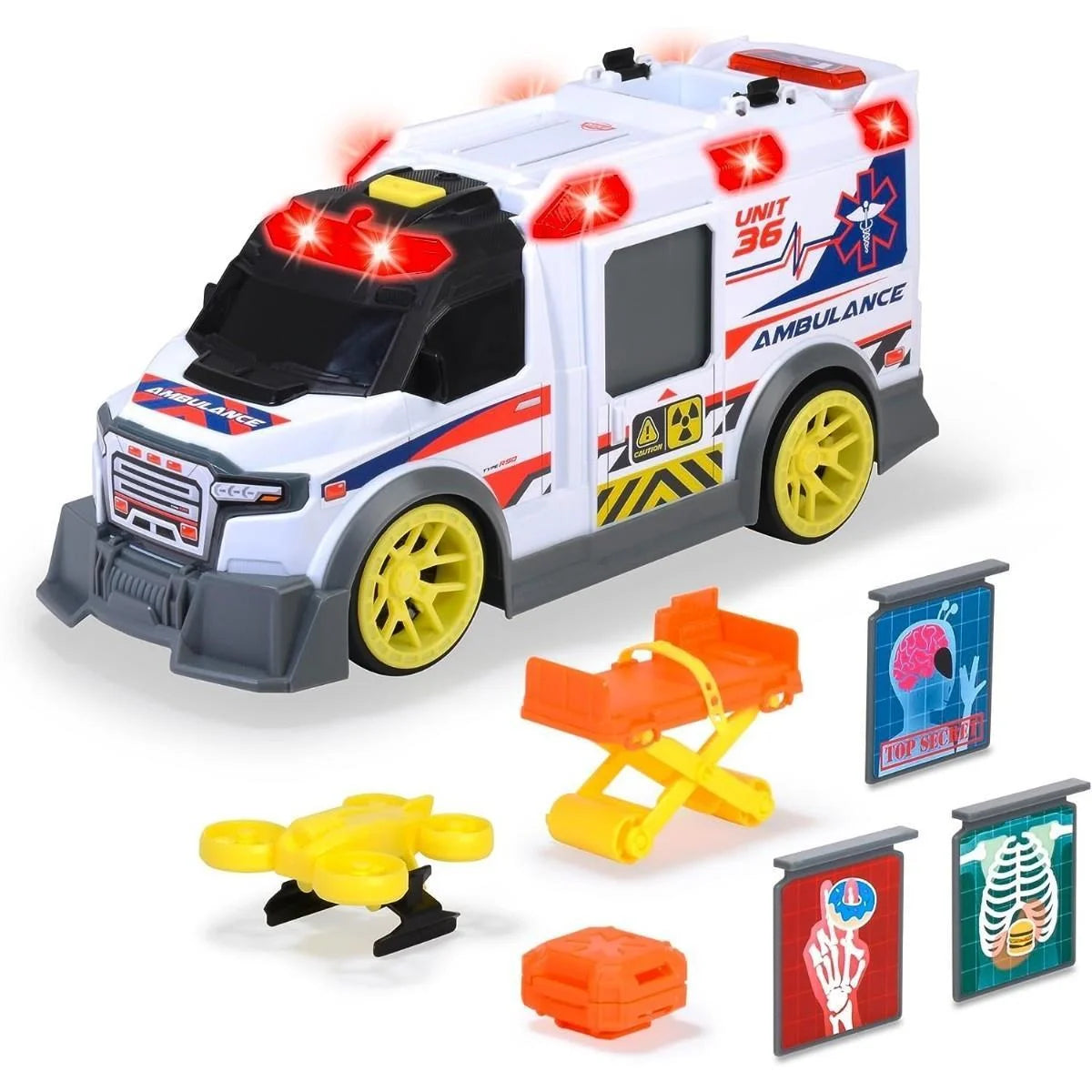 Dickie Ambulans Aksesuarlı,Sesli ve Işıklı, Dronlu 203307003 | Toysall