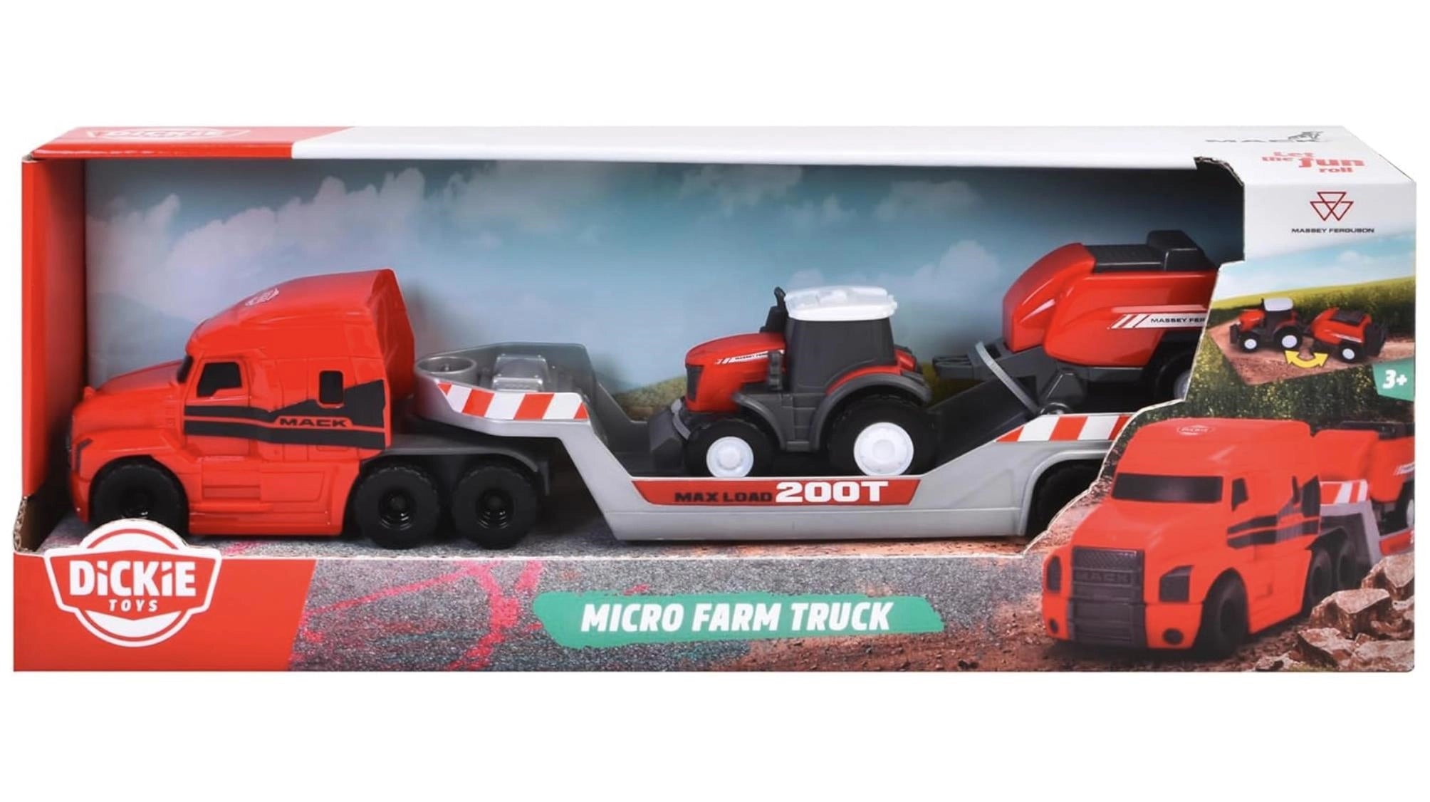 Dickie Massey Ferguson Mikro Çiftlik Kamyonu, Traktör ve Römorklu 203735004 | Toysall