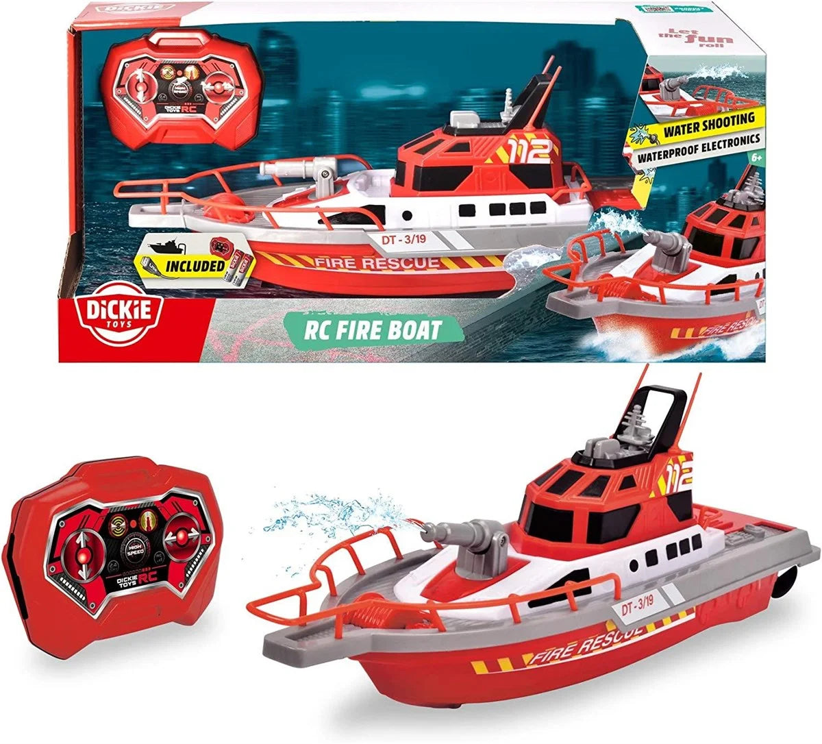 Dickie RC İtfaiye Gemisi, Uzaktan Kumandalı, Su Püskürtmeli 201107000 | Toysall