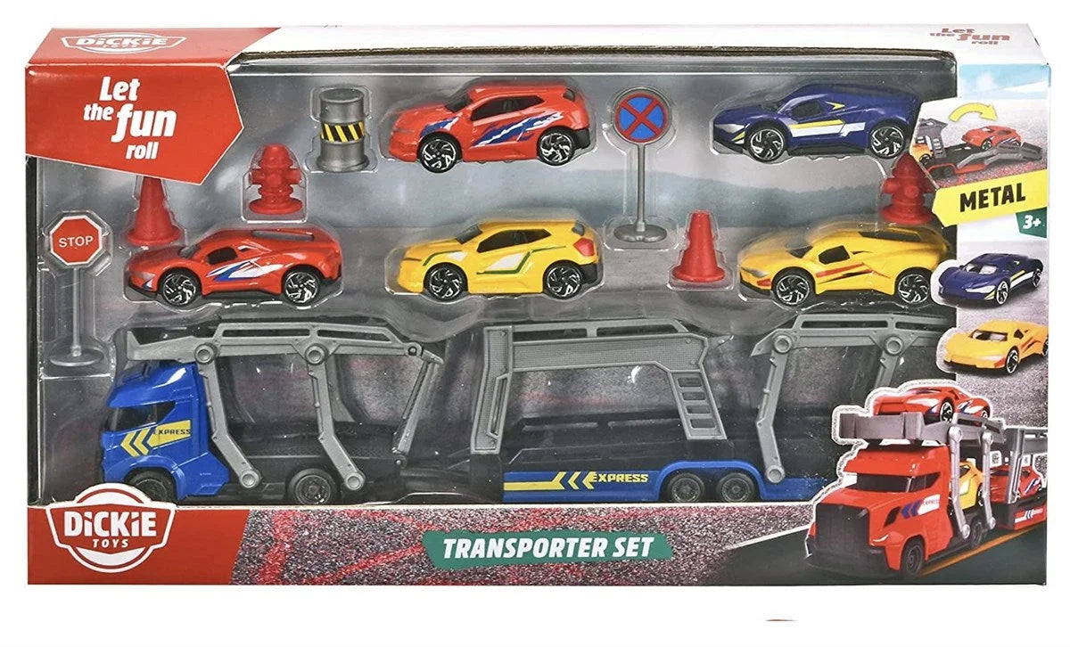 Dickie Transporter Set, 5 x Metal Diecast Araçlı 203745012 | Toysall