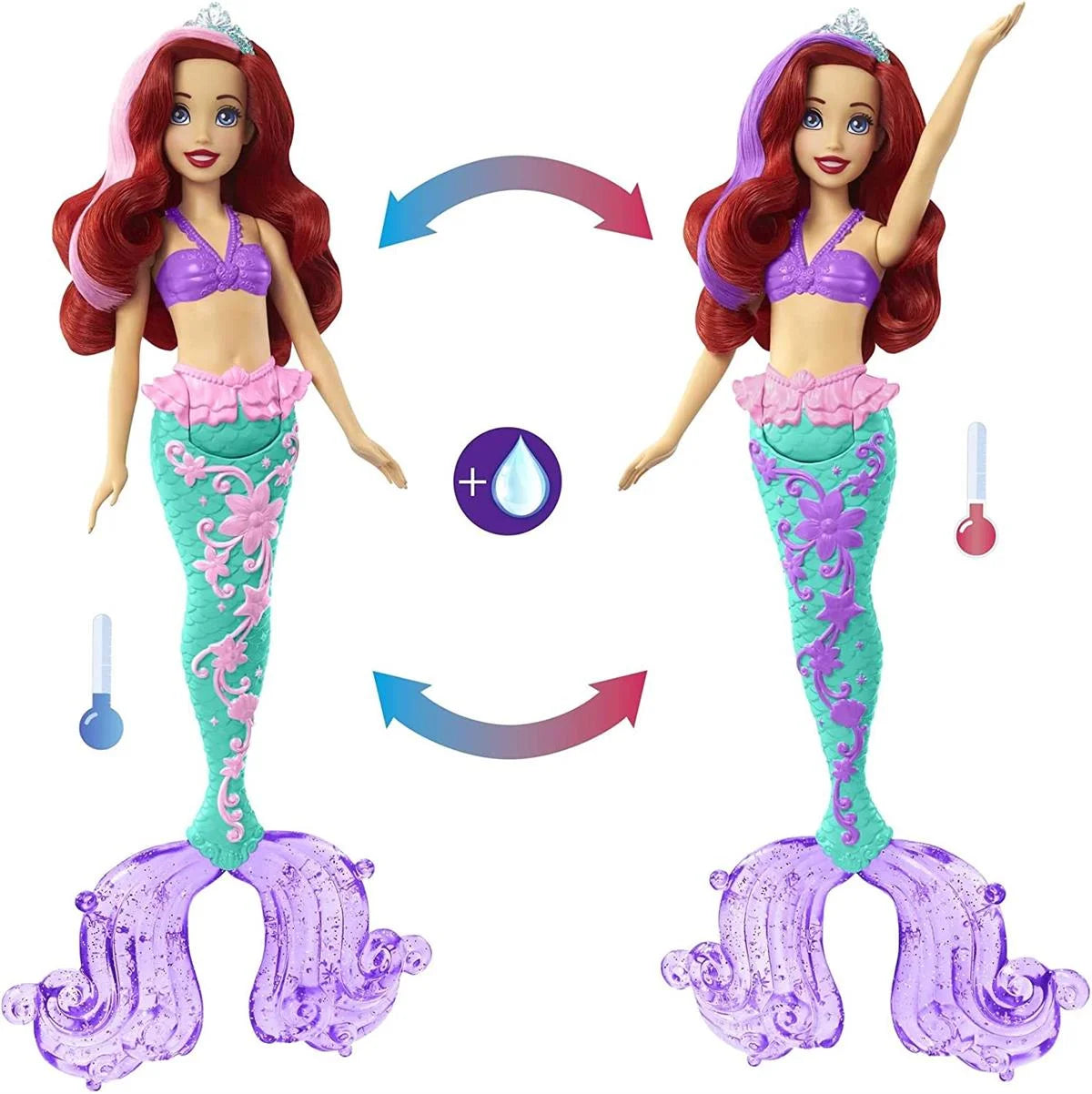 Disney Prenses Muhteşem Renk Değiştiren Saçlı Deniz Kızı Ariel HLW00 | Toysall