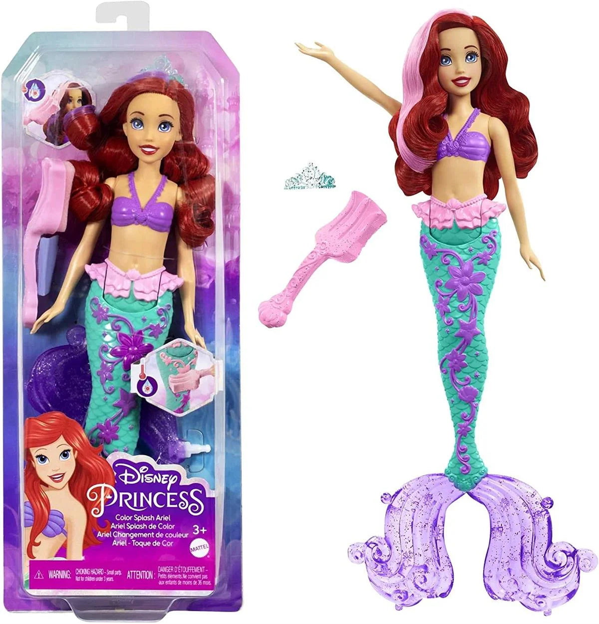 Disney Prenses Muhteşem Renk Değiştiren Saçlı Deniz Kızı Ariel HLW00 | Toysall