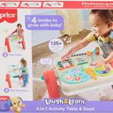 Fisher-Price Eğlen ve Öğren 4’ü 1 Arada Aktivite ve Çizim Masası JLM96