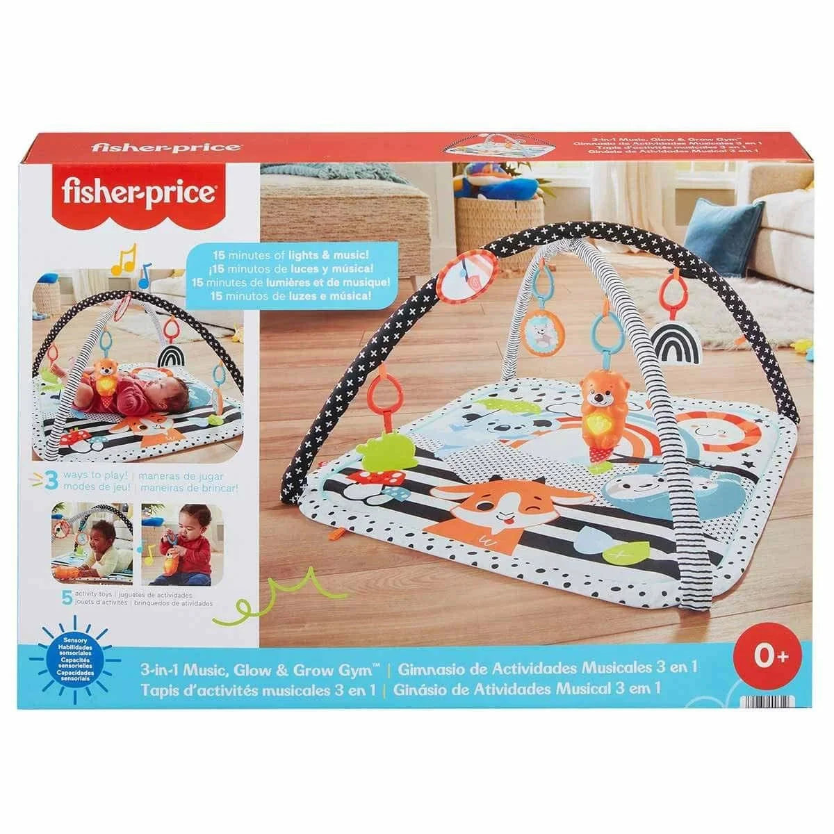 Fisher Price Neşeli Hayvanlar 3'ü 1 Arada Jimnastik Merkezi HBP41 | Toysall